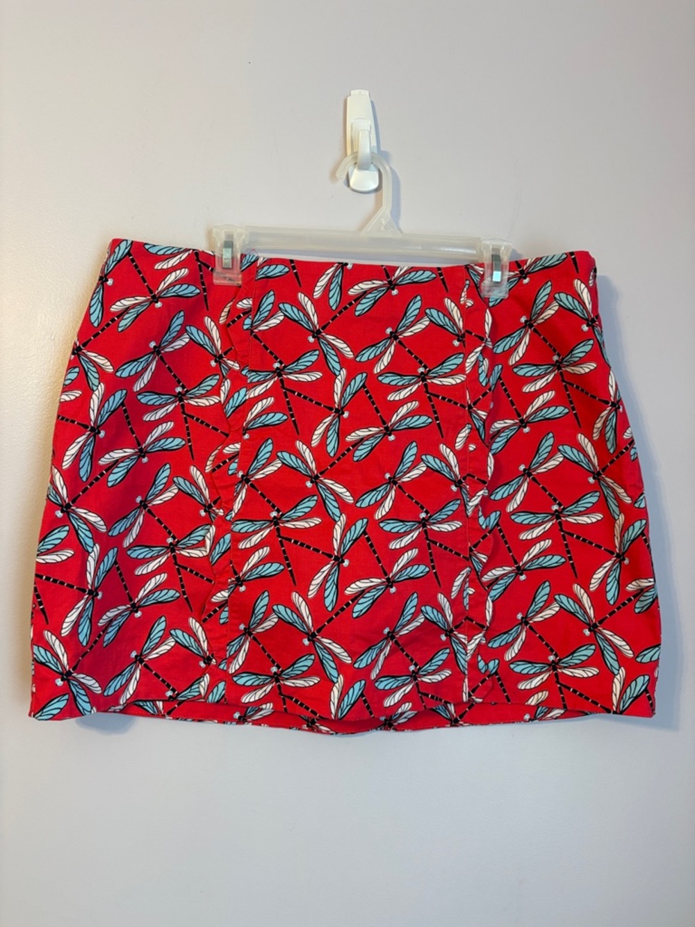 Crown & Ivy Red Novelty Print Dragonfly Skort size 16